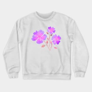 Wild Roses in Purple Crewneck Sweatshirt